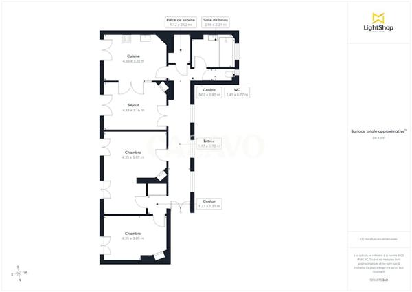 Vente Appartement 4 pièces de 90m² - 75020 Paris