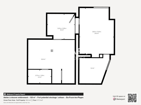 Atelier à rénover entièrement – 120 m² – Fort potentiel stockage / artisan – Six-Fours-les-Plages