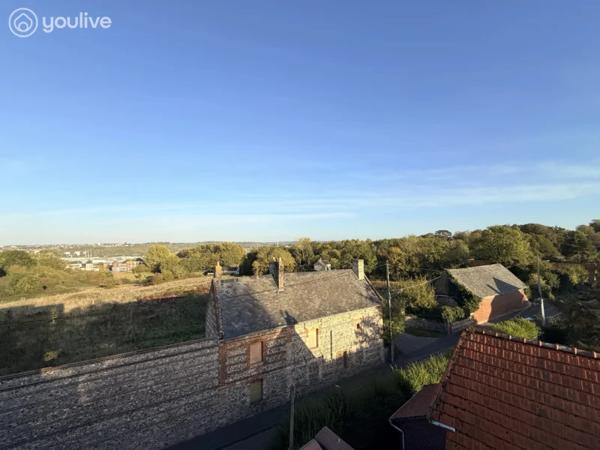Dieppe Janval – T2 dernier étage avec ascenseur, vue dégagée, balcon sud, 2 parkings + cave