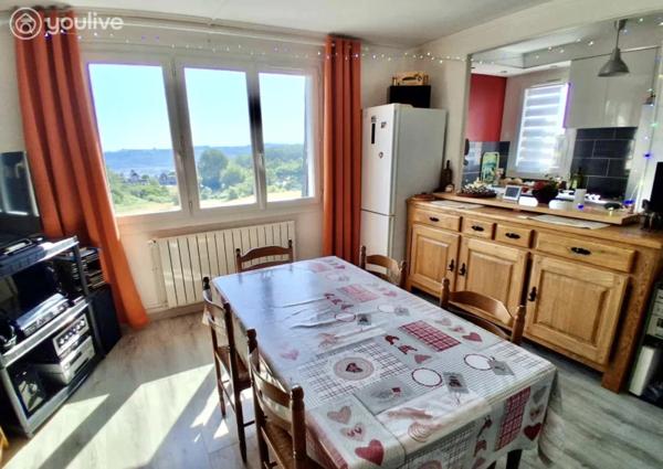 Dieppe Janval – T2 dernier étage avec ascenseur, vue dégagée, balcon sud, 2 parkings + cave