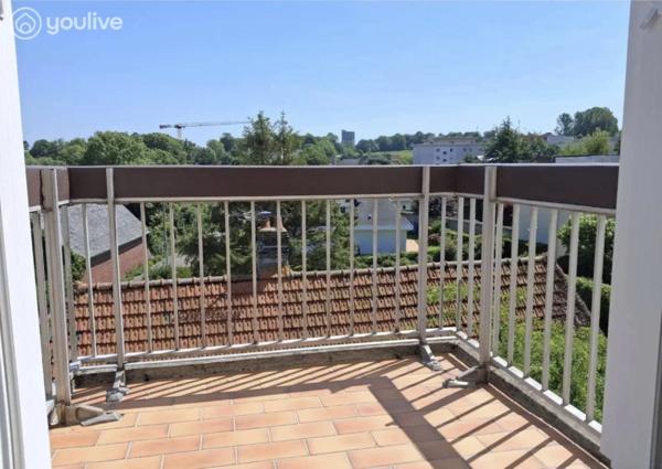 Dieppe Janval – T2 dernier étage avec ascenseur, vue dégagée, balcon sud, 2 parkings + cave