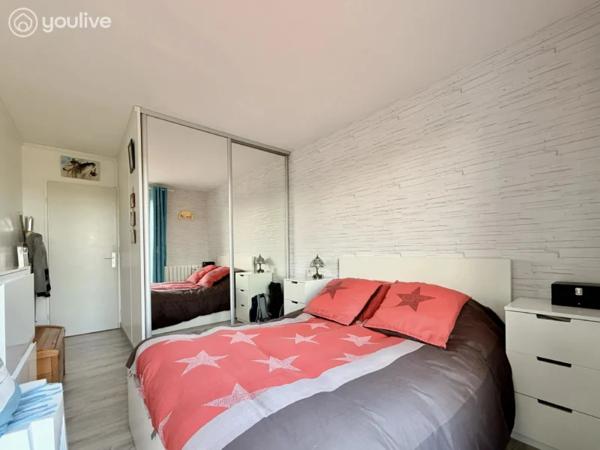 Dieppe Janval – T2 dernier étage avec ascenseur, vue dégagée, balcon sud, 2 parkings + cave
