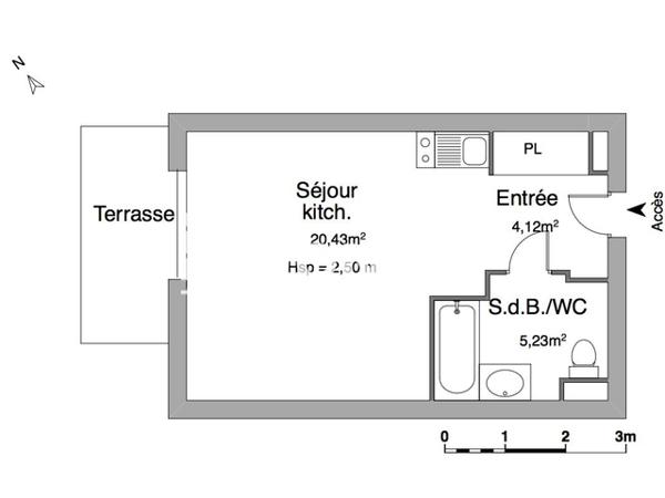 Location Studio 29.78 m² - 8 RUE VAU LOUIS Saint Brieuc 22000