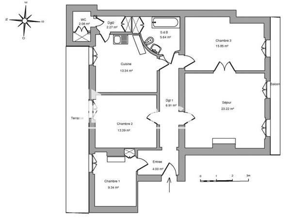 Location Appartement 4 pièces 96 m² - 27 BOULEVARD DE LA REPUBLIQUE Agen 47000