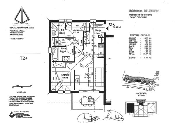 CIBOURE - T2 BIS VUE SUR LE QUARTIER SOCOA - PARKING INCLUS