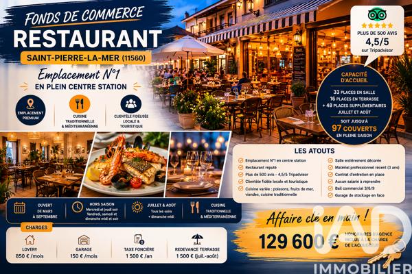Restaurant à vendre 80 m² Fleury