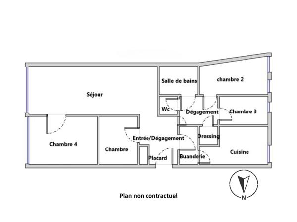 Étage élevé, traversant, lumineux, proche transports.