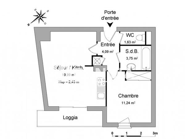 Location Appartement 2 pièces 40.7 m² - 4 RUE MATHURIN REGNIER Perpignan 66000