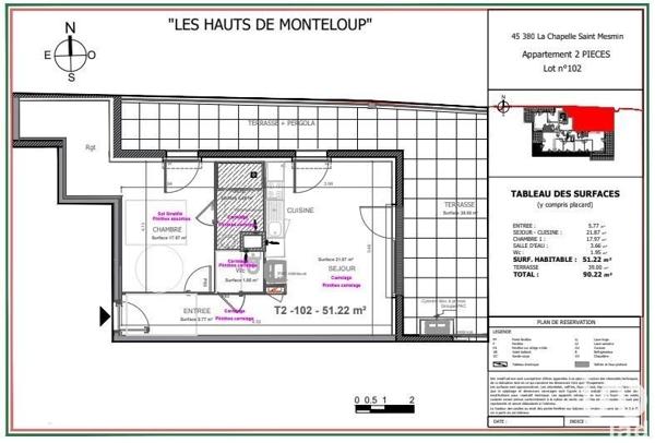 Appartement 2 pièces de 51 m² à La Chapelle-Saint-Mesmin (45380)