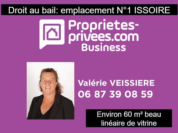 63500 ISSOIRE - CESSION DE BAIL, LOCAL COMMERCIAL  60 m2