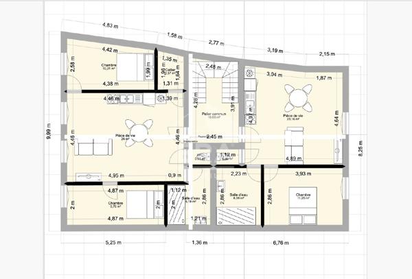 Immeuble à vendre au coeur de Montpon-Ménestérol - 6 pièces, 200 m² - Travaux à prévoir