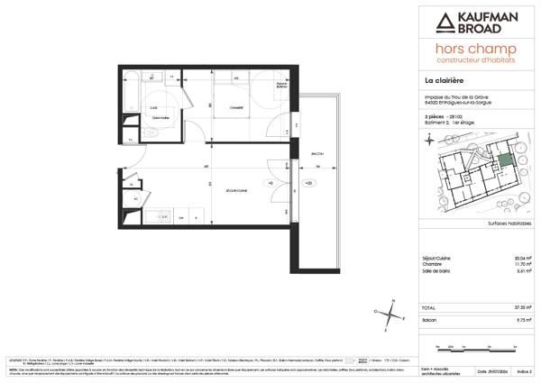 A VENDRE Entraigues Sur La Sorgue Appartement neuf 2 pièce(s) 37.35 m²