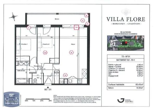 Appartement à louer 3 pièces 63.49m²