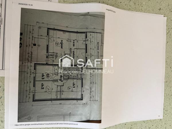 maison plain pied, 3 chambres, garage, terrain clos