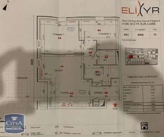 Appartement à louer 3 pièces 55.5m²