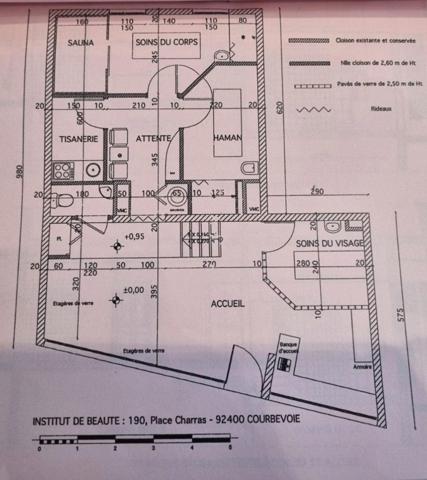 CESSION DE DROIT AU BAIL LOCAL COMMERCIAL DE 77 M2 AVEC VITRINE DE 10 METRES IDEAL CABINET MEDICAL PLACE CHARRAS COURBEVOIE