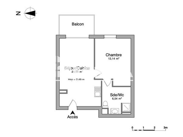 Location Appartement 2 pièces 40.7 m² - 115 BD DE L ATLANTIQUE .Saint Brieuc 22000