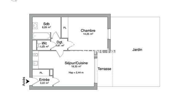 Location Appartement 2 pièces 44.5 m² - Castillon-la-bataille 33350