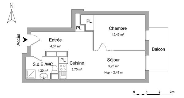 À vendre Appartement 2 pièces 38.7 m² - Strasbourg 67000