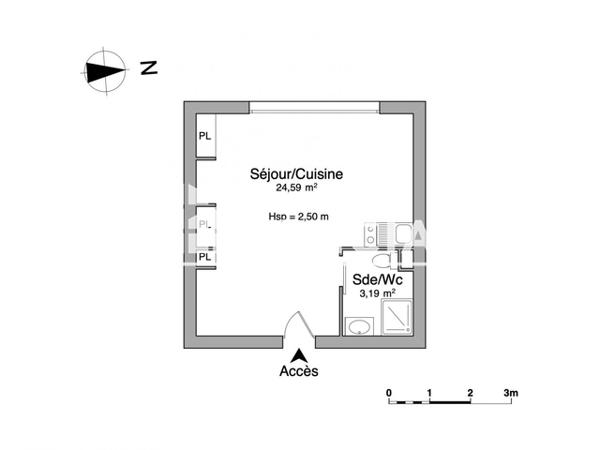 Location Studio 27.78 m² - 34 RUE DE NORVEGE La Rochelle 17000