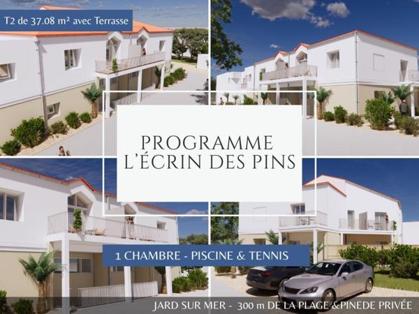 Appartement Jard-sur-mer 2 pièces 37.08 m2 -  à 300m de l'Océan, Piscine & Tennis