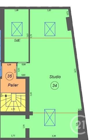 Appartement F2 à vendre  2 pièces - 26,10 m2 PANTIN - 93