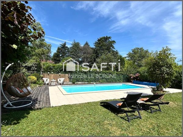 Maison d'architecte 4 ch sur sous sol avec piscine