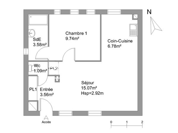 Location Appartement 2 pièces 39.82 m² - 73 RUE EAU DE ROBEC Rouen Cedex 1 76000