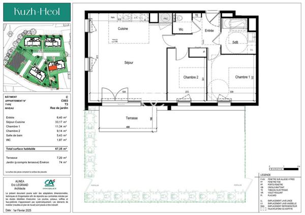 ARZON Appartement 3 pièces 67 m²