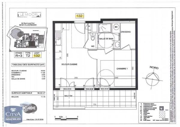 Appartement à louer 2 pièces 38.55m²
