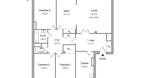 À vendre Appartement 5 pièces 123 m² - Lyon 69006