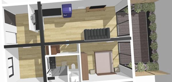 Appartement T3 rdc avec jardin