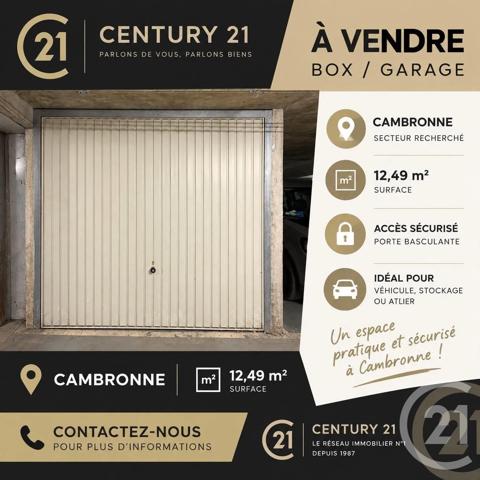 Parking à vendre  12,49 m 2   PARIS  - 75015
