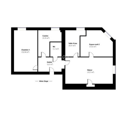 Appartement lumineux de 3 pièces à vendre - Dernier étage à Paris 12ème