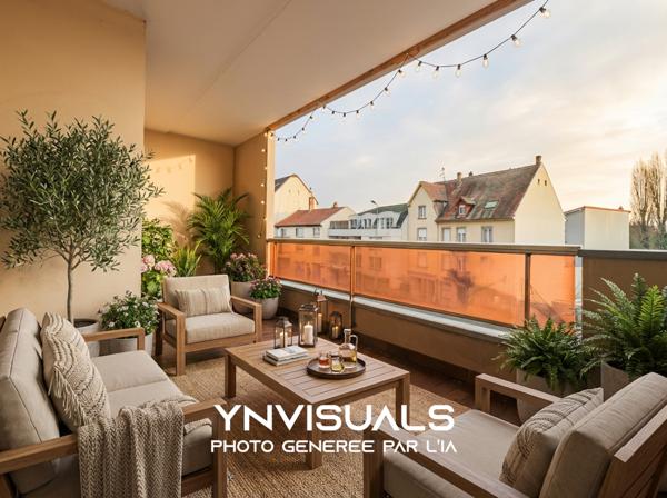 Bischheim (67800) À vendre – Appartement 3 pièces 75,37 m² avec grand balcon – Bischheim