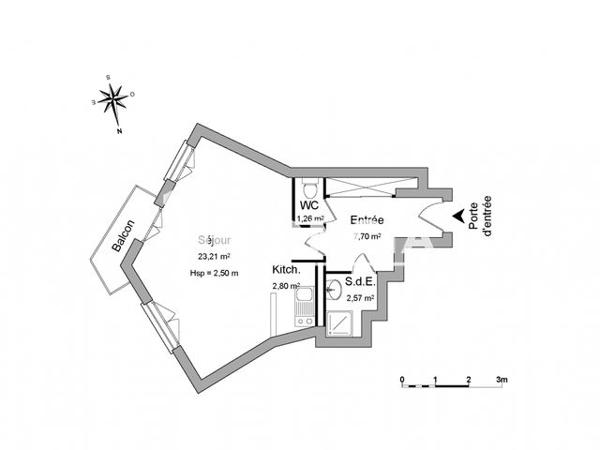 Location Studio 37.54 m² - 171 AVENUE HENRI GINOUX Montrouge 92120