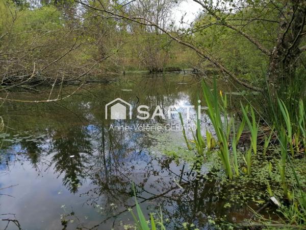 Terrain 3820m² avec garage et mare, accès sécurisé
