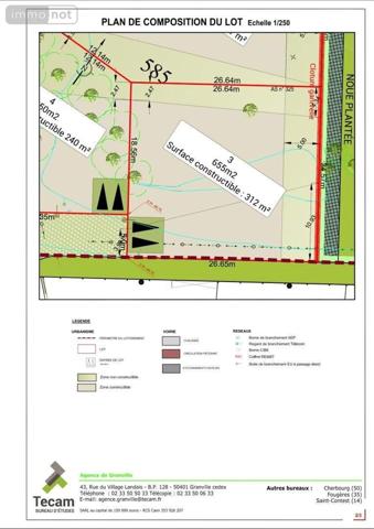 Terrain à Batir à vendre à Saint-Pair-sur-Mer dans la Manche (50380), ref : 028/1604