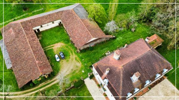 Dpt (32) NOGARO proche, ELEGANTE MAISON DE NOTABLES, économique, du XIXs 600M2, parc séculaire, dépendances en U, 11 ha, sans travaux,