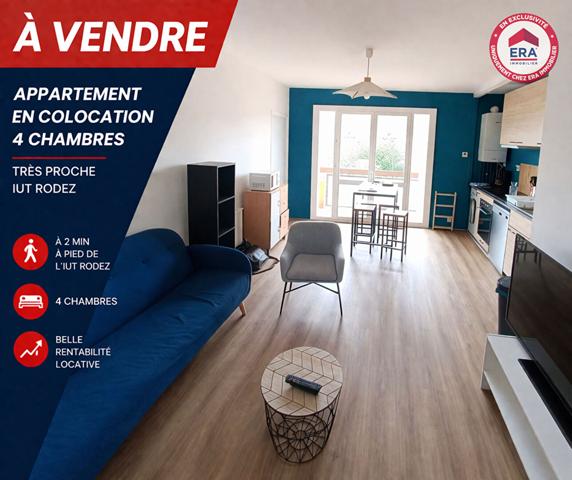 Appartement 4 chambres en colocation - Proche Fac & IUT - Excellente rentabilité locative !