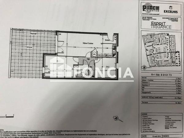 Location Appartement 3 pièces 61.75 m² - 1 RUE DU TREFLE BLANC Istres 13800