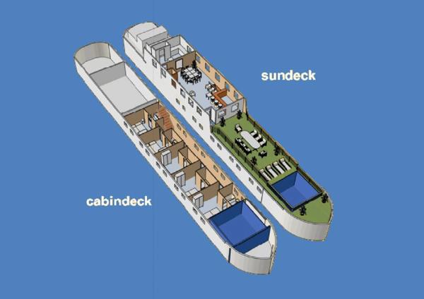 PÉNICHE d'HABITATION 172m² habitables avec Piscine