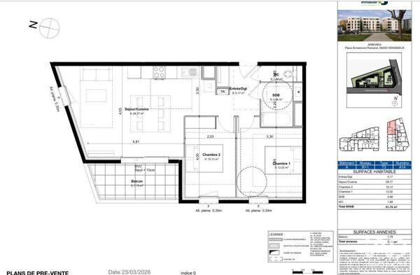 Appartement (neuf) à vendre 3 pièces 61 m² Vénissieux
