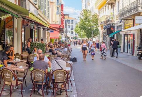 Cannes Banane : Fond de commerce restaurant zone piétonne