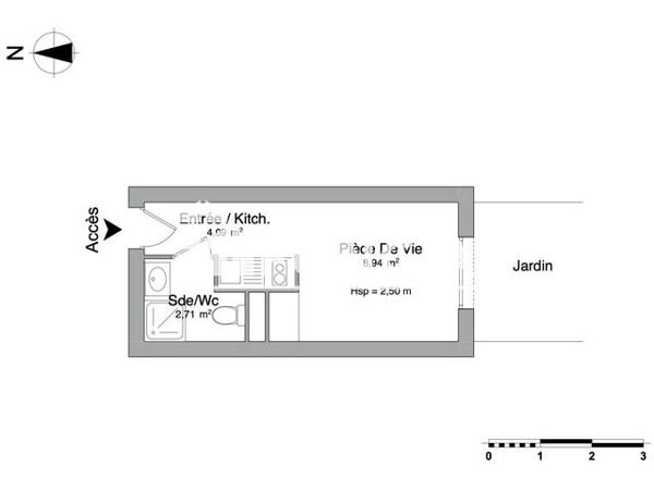 Location Studio 15.74 m² - 31/33 RUE VICTOR HUGO Talence 33400