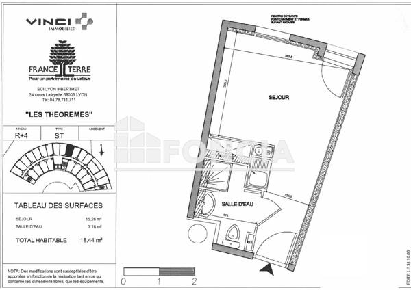 À vendre Studio 18.64 m² - Lyon 69009