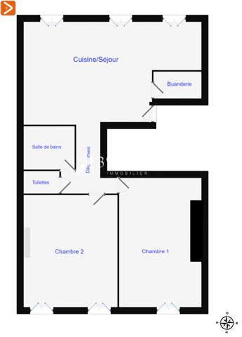 Appartement 3 pièce(s) 2 chambre(s) 65.55 m²