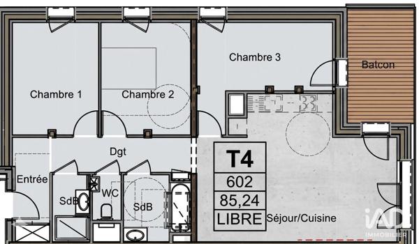 Appartement à vendre 4 pièces 85 m² Ferney-Voltaire
