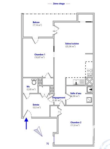 Appartement à vendre 3 pièces 61 m² Balma