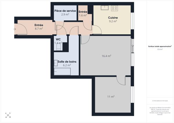 Appartement
         2 pièces
        - 58 m² Exclusivité 84 900 € *